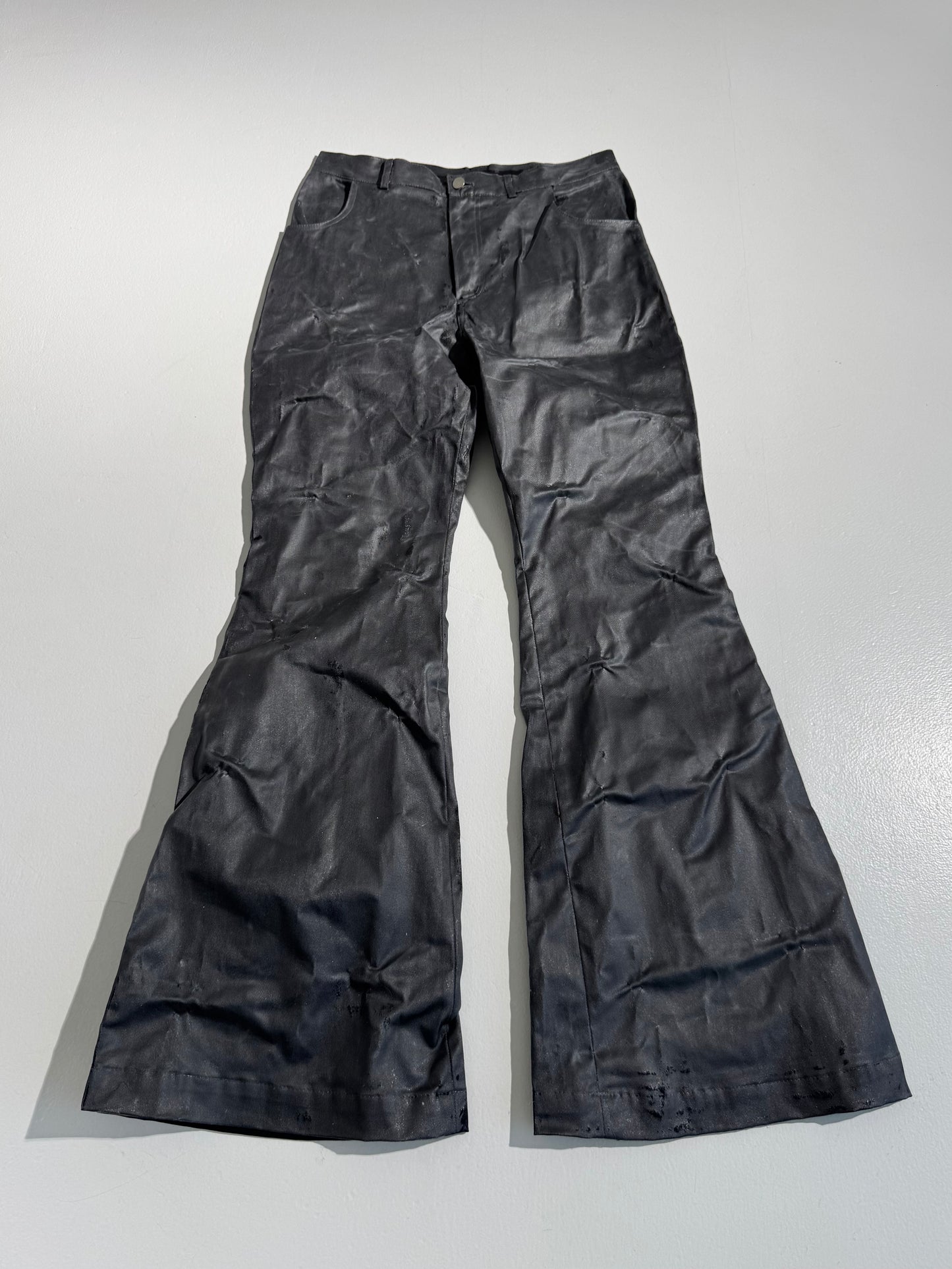 Waxed Flared Pants