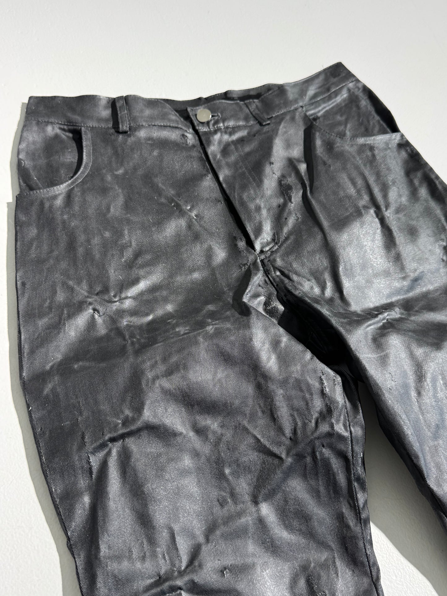Waxed Flared Pants