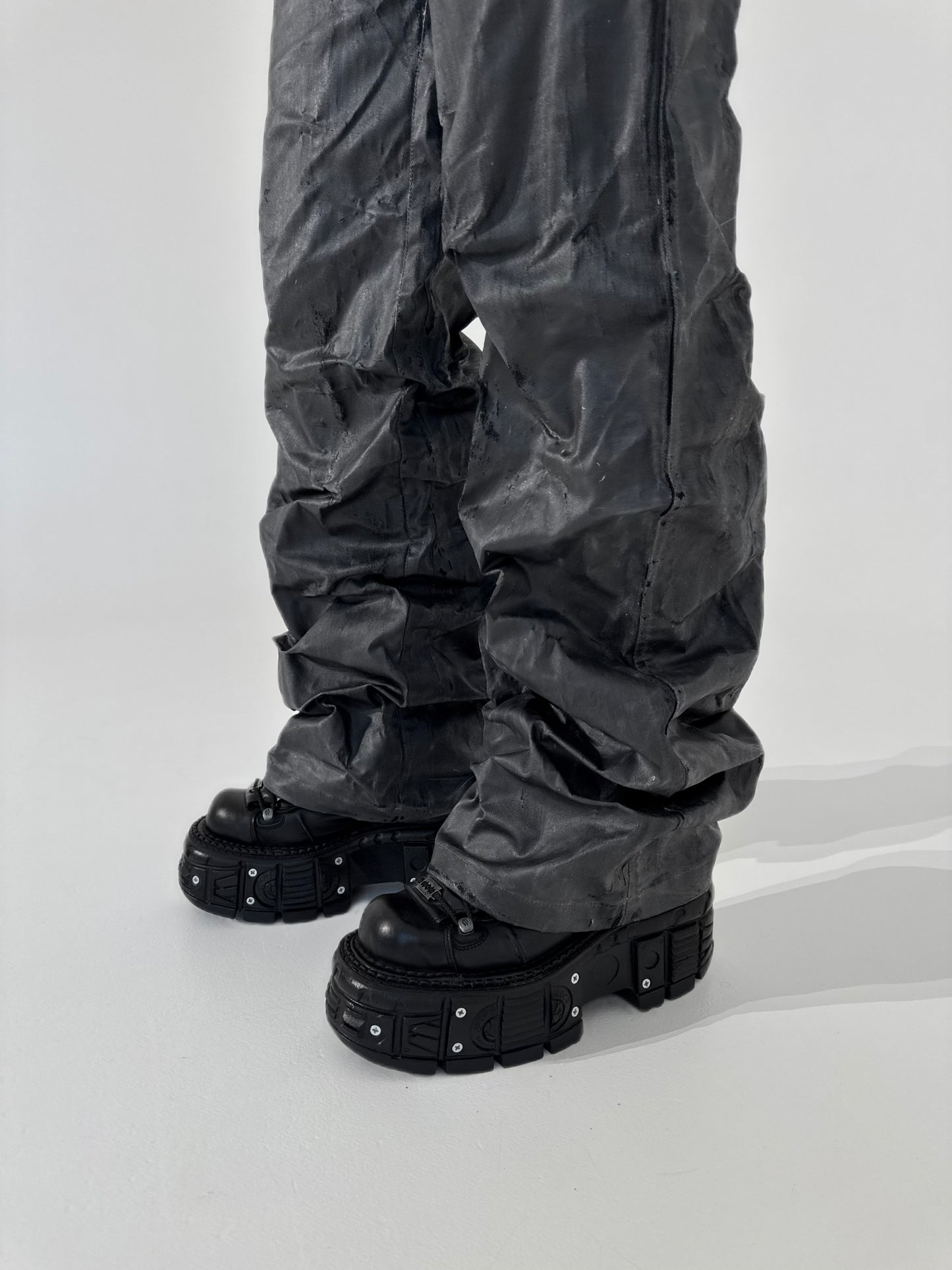 Waxed Baggy Pants