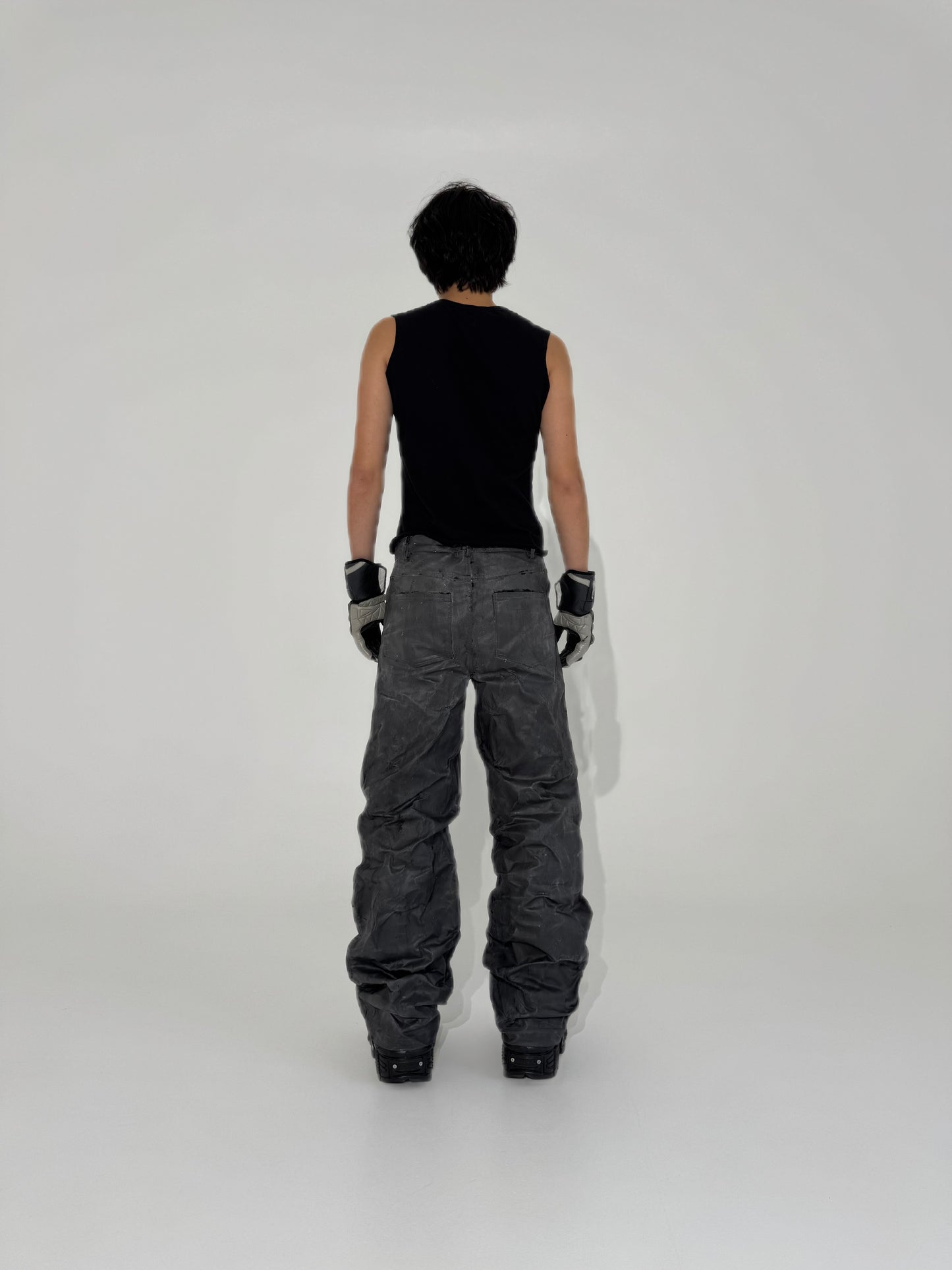 Waxed Baggy Pants