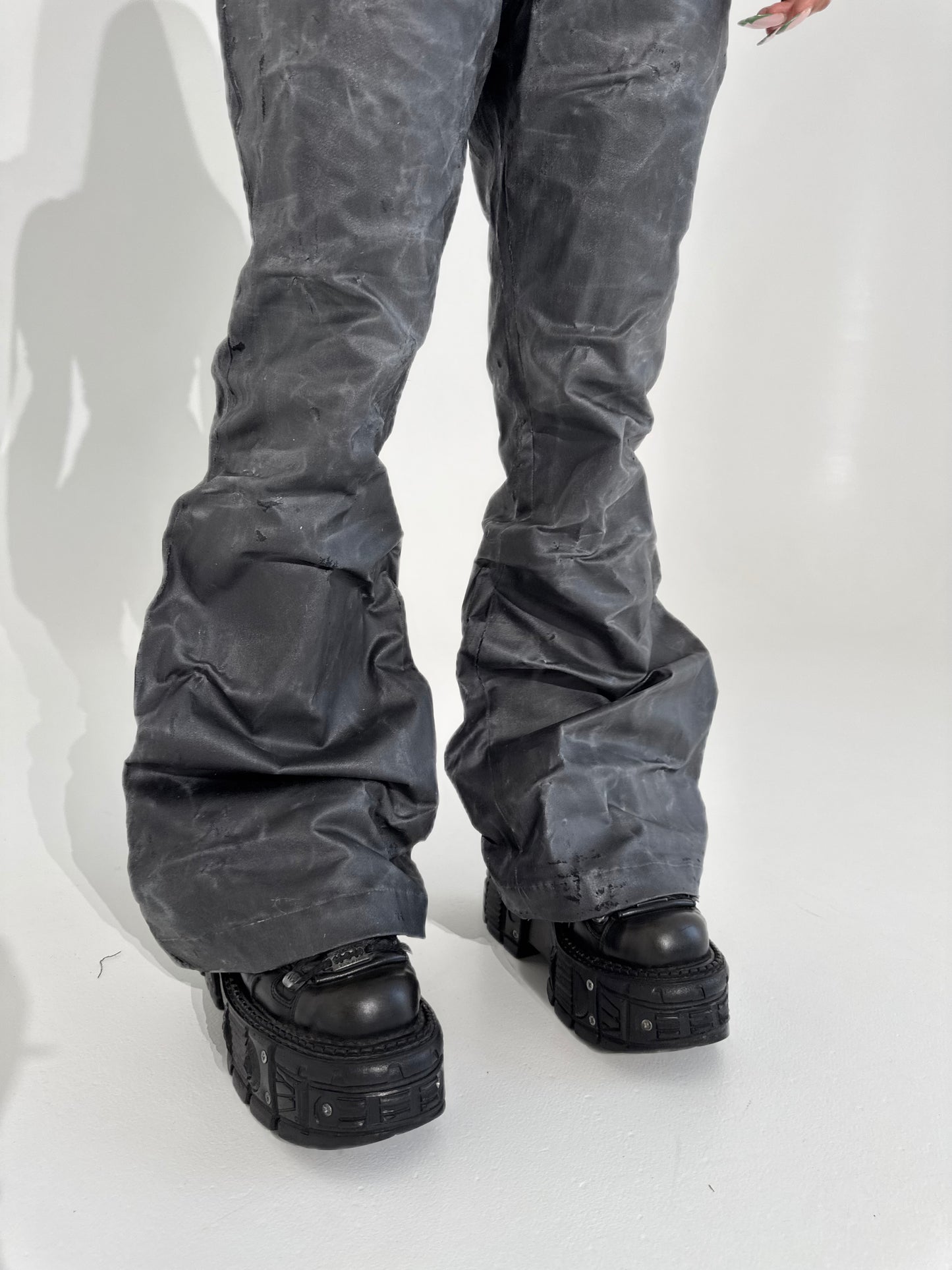 Waxed Flared Pants