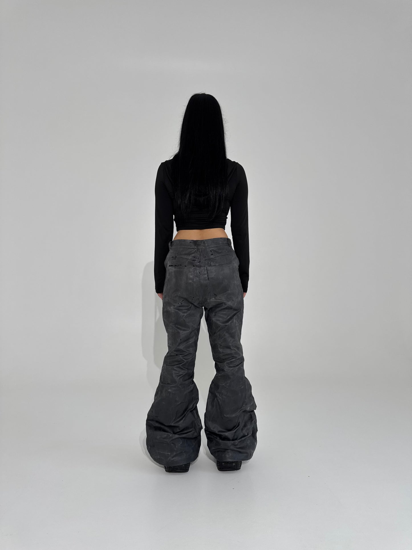 Waxed Flared Pants