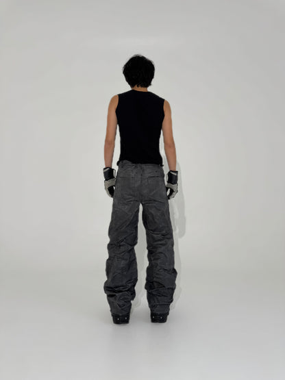 Waxed Baggy Pants